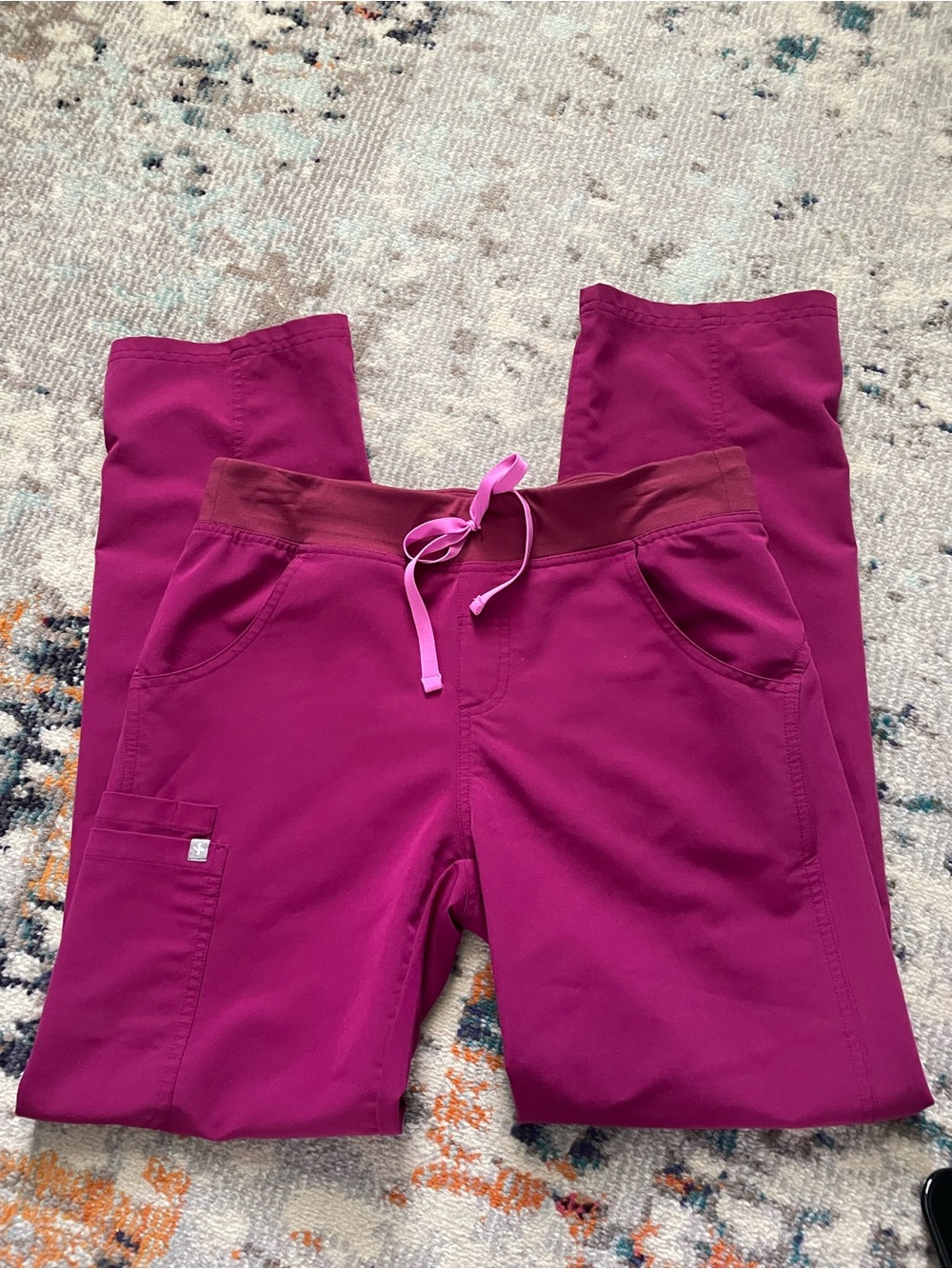 Figs Women's Magenta Kade Scrub Pants with Drawstring